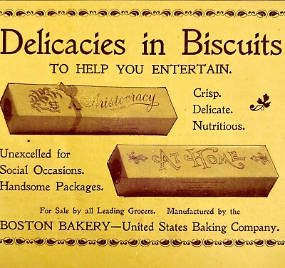 #ad US Baking Co Biscuits Crackers 1897 Advertisement Victorian Boston Bakery DWFF19 $9.62