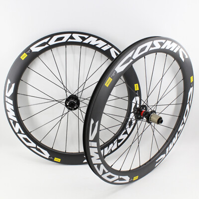 #ad 700C Carbon Road Bike Disc Brake Wheelset Clincher Tubeless Rims 38 50 60 88mm $557.60