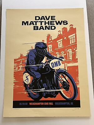 #ad Dave Matthews Band Poster 6 29 2009 Wolverhampton UK Signed amp; Numbered #153 375 $189.00