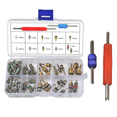 #ad 102pcs Car R12 amp; R134a A C Air Conditioner Schrader Valve Core Tool Kit Remover $13.99