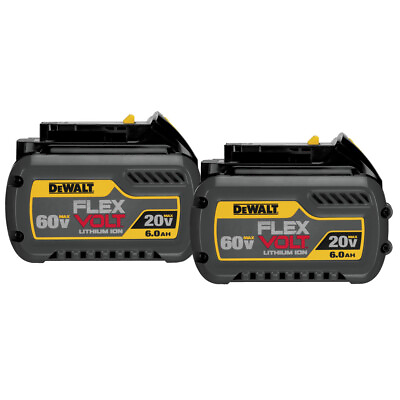 #ad DEWALT DCB6062 2 Pack 20V 60V MAX FLEXVOLT 6 Ah Lithium Ion Battery New $217.99