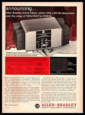 #ad 1966 Allen Bradley Milwaukee Wisconsin Active Low Pass Filter Vintage Print Ad $9.95