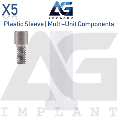 #ad 5 Plastic Sleeve Multi Unit 1.6 Dental Int Hexagon amp; Conical Connection $110.00