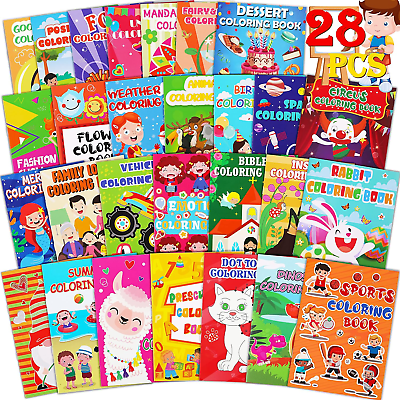 #ad 24PCS Small Coloring Books for Kids Ages 2 44 8 Birthday Party Favors Gifts $24.82