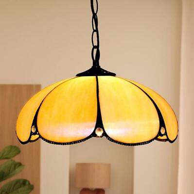 #ad 12quot; Pumpkin Shade Tiffany Chandeliers Stained Glass Ceiling Pendant Lights $97.19