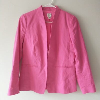 #ad J Crew Broadway Blazer In Stretch Linen Blend Jacket Women 4 Pink Lined Barbieco $29.83