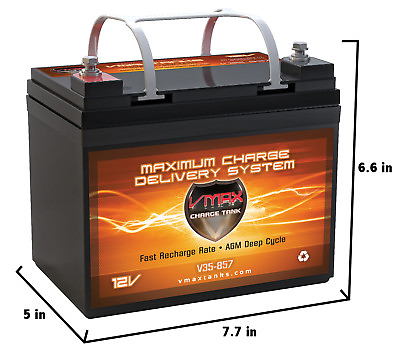 #ad V35 857 Marine amp; 18 35lb Trolling Motor AGM 12V Deep Cycle 35ah Battery $108.99