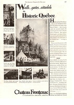 #ad 1930 Chateau Frontenac Canadian Pacific Hotel Old Quebec City Canada Print Ad $6.97