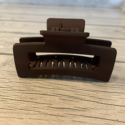 #ad Hair Claw Clip Large Size Geometric Elegant Color Matte Brown Healthy Hair 90’s $3.59