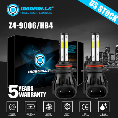 #ad Amazing 9006 HB4 LED Headlight Bulbs Kit Low Beam Fog Light Upgrade 2400W 6000K $22.43