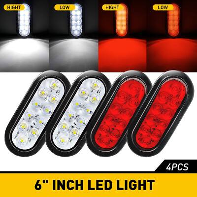 6quot; LED 10 Round Lights Tail Rear Stop Brake Light Car Truck High Low Brightness $7.59