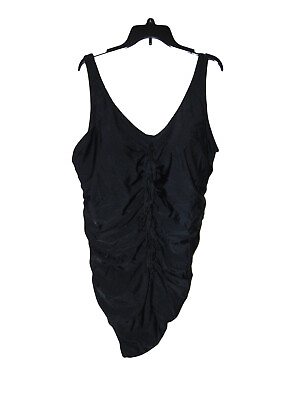 #ad Croft And Barrow One Piece Black Swimsuit 26W Women Up To D Cup New $30.60