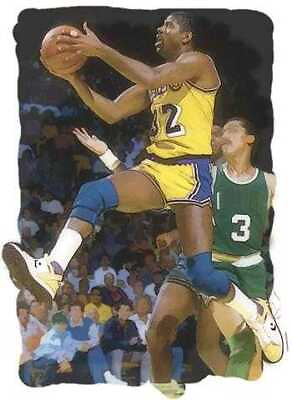 #ad New Irvin Magic Johnson NBA Los Angeles Lakers Art Prt $24.99