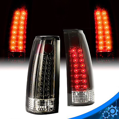 #ad For Chevy GMC 88 99 C K 1500 2500 3500 Black Smoked LED Rear Tail Lights Lamp $79.80