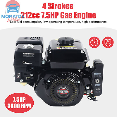 #ad Electric Start 7HP Go Kart Log Splitter Gas Power Engine Motor 212CC Horizontal $161.50