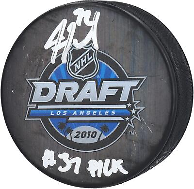 #ad Justin Faulk Blues Signed 2010 Draft Logo Hockey Puck amp; quot;#37 Pickquot; Insc $69.99