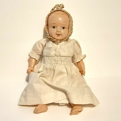 #ad Vintage Plastic Japan Baby Doll 8quot; Side Thin Plastic Hollow Dressed $9.00