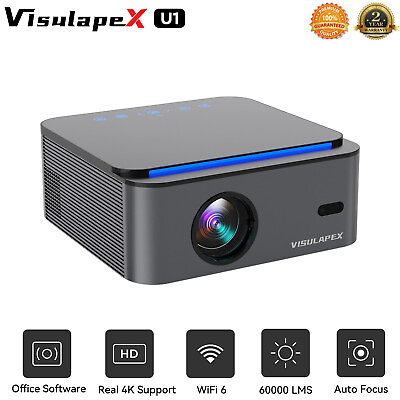#ad Real 4K Projector 60000LMS 3D 5G WiFi Auto Focus Video Home Theater 300quot; Display $189.99