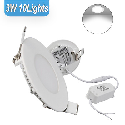 #ad 10Pack 3Inch LED Ceiling Lights Ultra Thin Recessed Retrofits Kit 6000K Daylight $24.99