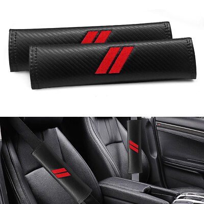 #ad 2pcs Red Safety Seat Belt Shoulder Pad Cover for Dodge Challenger Accessory $12.15
