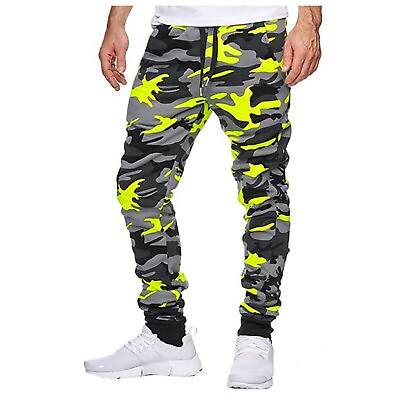 #ad Men#x27;s Autumn Sweatpants Camouflage Print Shot Sports Jogging Fitness Casual New $23.19