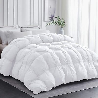 #ad SNOWMAN Soft Warm Duvet Goose Down Comforter Set King Queen Size 100% Cotton $105.99