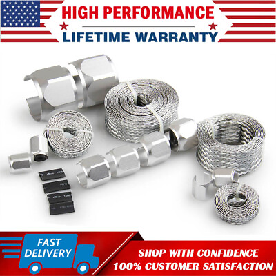 #ad SILVER STAINLESS STEEL ENGINE HOSE DRESS UP KIT FOR RADIATOR VACUUM FUEL OIL S1 $29.69