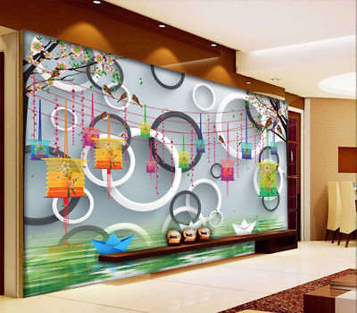 #ad Circles Of Lanterns 3D Full Wall Mural Photo Wallpaper Printing Home Kids Decor AU $349.99