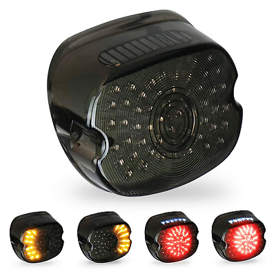 #ad For Harley Touring Dyna Glide Softail Sportster Smoked Rear Tail Light Brake $27.59