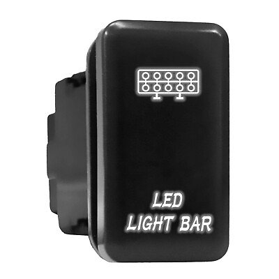 #ad #ad LIGHT BAR White LED Backlit Switch Tall Push Button 1.54quot;x 0.83quot; Fit: Toyota $10.95