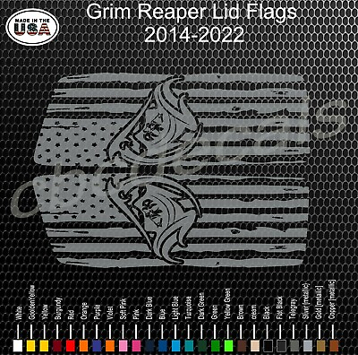 #ad CBC Decals Grim Reaper Saddlebag Lid American Flag Decals for 14 22 Harley $24.99