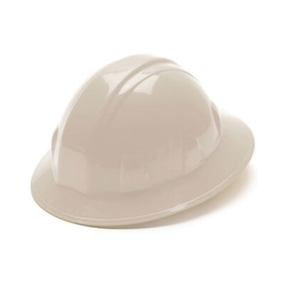 #ad Pyramex HP24110 Full Brim Hard Hat 4 Point Ratchet Suspension White $29.01