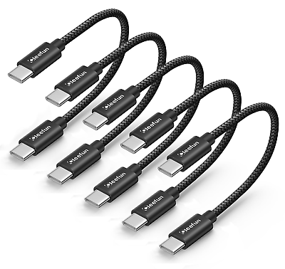 #ad 5 PCS Short USB C to USB C Cable 1Ft 60W Iphone 15 15 Plus 15 Pro Max Durable $13.96