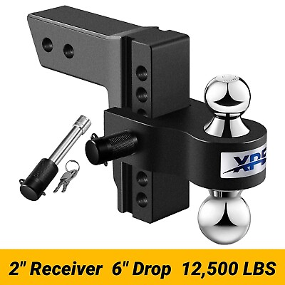 #ad Trailer Hitch Fit 2quot; Receiver 6 Or 8 Inch Adjustable Drop Hitch Max 12500 LBS $109.98