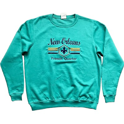 #ad NEW Pacific amp; Co New Orleans French Quarter Sweatshirt Crewneck Large Green $19.99