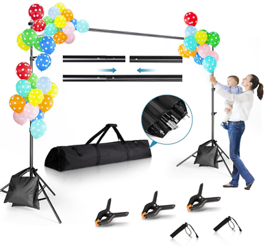 #ad Photography 10Ft Adjustable Background Stand Support Photo Backdrop Crossbar Kit $39.99