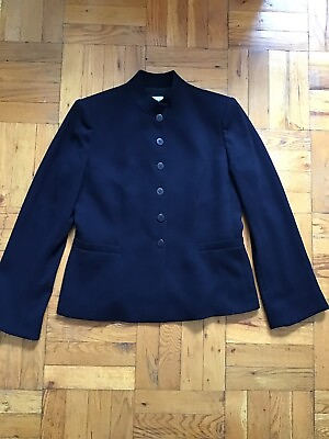 #ad Armani Collezioni Ladies Size 10 Black 6 Btn BlazerTie Design100%WoolItaly $35.99