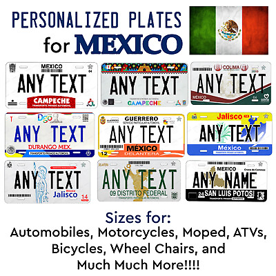 #ad Any Mexico States Custom License Plate Personalized Novelty Auto Car ATV Bike $13.99