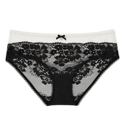 #ad Victoria#x27;s Secret Body by Victoria Lace Mesh Hiphugger Panty XL *Black White* NW $14.99
