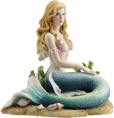 #ad Multicolor Polystone Enchanted Song Mermaid Centerpiece Figurine Home Decor $47.59