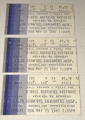 #ad THE DOOBIE BROTHERS 5 25 87 Shoreline Amp California Music Concert Ticket Stub $17.49