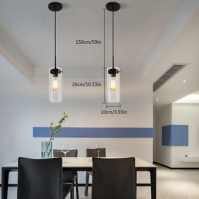 #ad 2pcs Modern Glass Art Deco Pendant Light Kitchen Sink Living Room Hanging Lamp $35.15