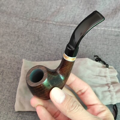 #ad 1pcs Ebony Creative Herb Filter Tobacco Pipe Wooden Smoking Smoke Gift Pipe $16.71
