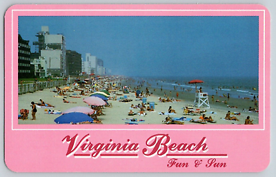 #ad Vintage Chrome Postcard Sun amp; Surf Virginia Beach VA $5.95