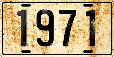 #ad Dodge Ford or Chevrolet antique vehicle 1971 Weathered License plate $14.95