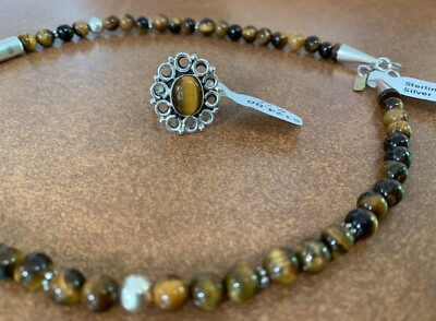 #ad Navajo Handmade by Tommy amp; Rose Singer Tigers Eye Sterling Silver Necklace $199.00