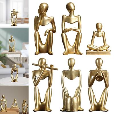 #ad Chic Resin Abstract People Thinker Sculpture Decorative Figurine Artwork $17.14