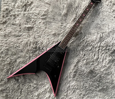 #ad Custom Pink Edge Pinstripes Black Electric Guitar FR Bridge Active Pickup Solid $230.30