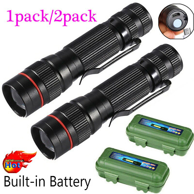 #ad 1000000Lumens Super Bright LED Tactical Flashlight Rechargeable LED Police Light $6.80