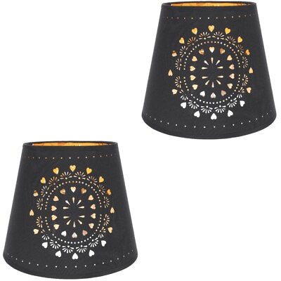 #ad 2 pcs Dustproof Light Delicate Carved Light Shade Bedroom Lampshade Adorn $29.39